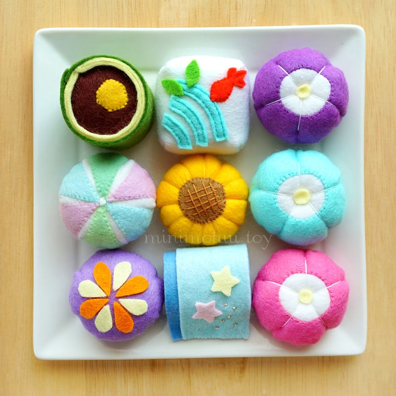 PDF型紙レシピ】フェルトの和菓子 | minimofuu toy's shop