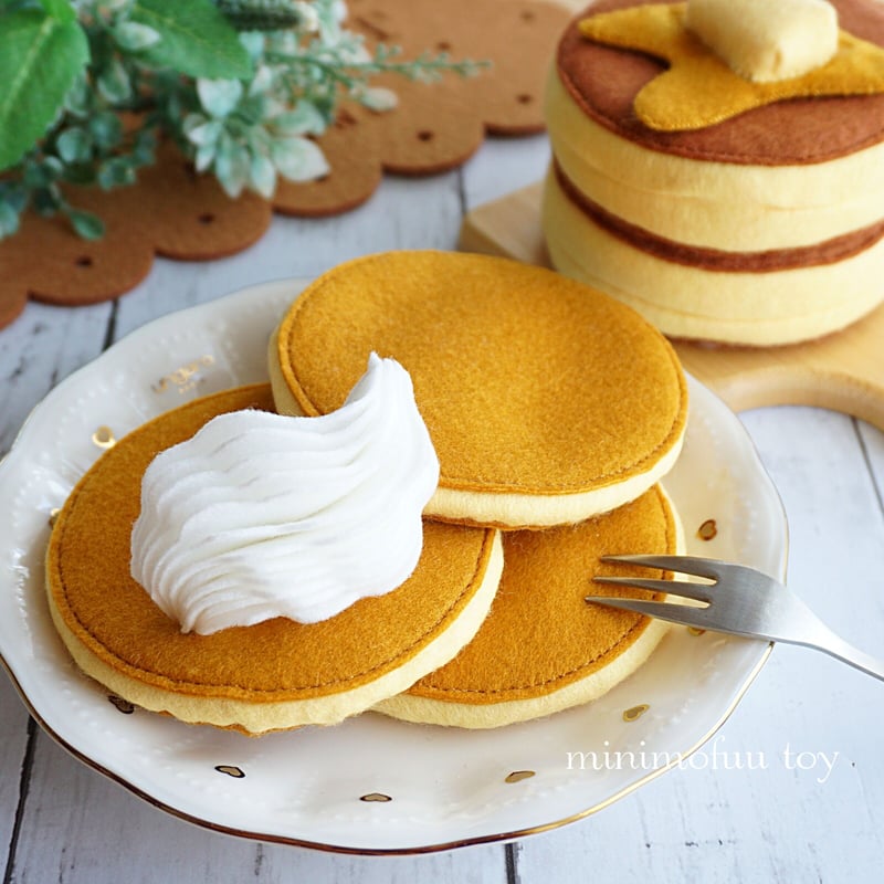 PDF型紙レシピ】フェルトのパンケーキセット | minimofuu toy's shop