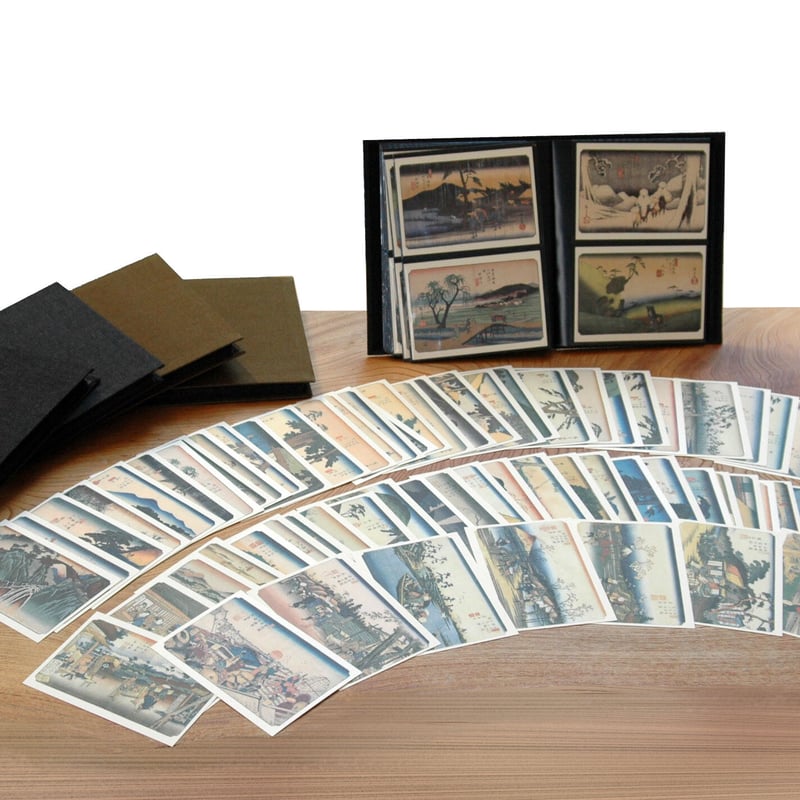 木曽海道絵はがきセット（全71枚）（専用ホルダー付き） | 中山道広重