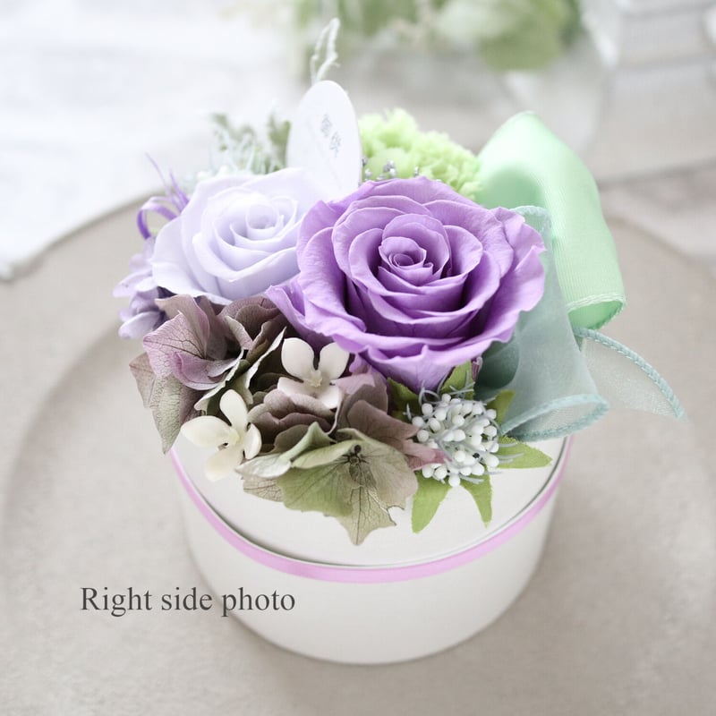 Preserved Flower】パープルカラーのコンパクトなフラワーボックス