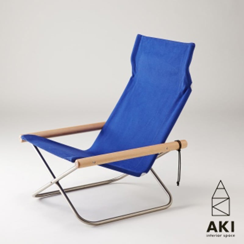 NYCHAIR X /ニーチェア エックス / 座布：ブルー 肘かけ：ナチュラル