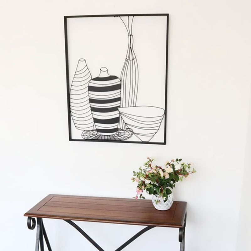 ウォールアート アートパネル アイアン 壁掛け 壁飾り 花瓶 ウォール