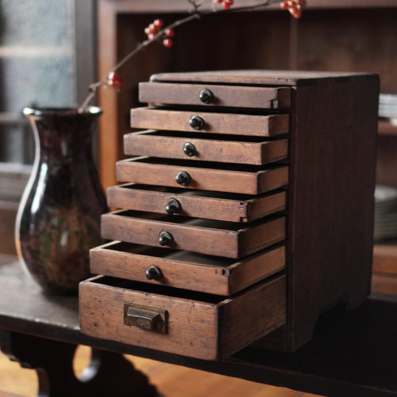 8杯小引出し 小抽斗 引出し 収納棚 昭和 収納 古道具 アンティーク