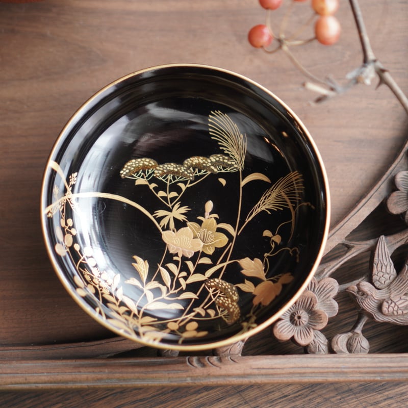 漆器椀 蓋付き 漆器 吸物椀 金 蒔絵 汁椀 明治 和食器 アンティーク