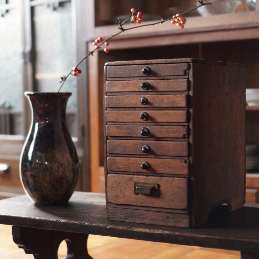 8杯小引出し 小抽斗 引出し 収納棚 昭和 収納 古道具 アンティーク