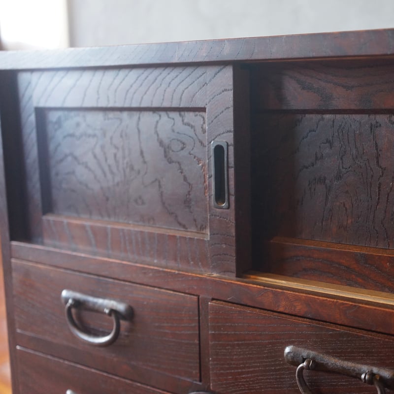 古い収納棚 和家具 和製家具 引出し 引き戸 古家具 古道具