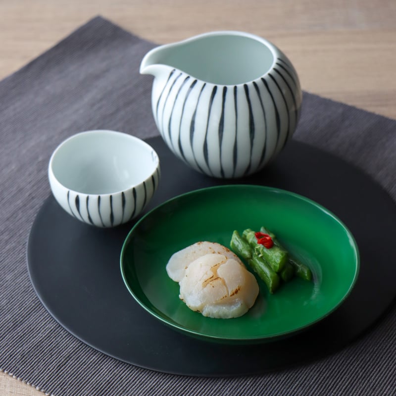 黒呉須吹緑彩ボウル 20cm / 14cm | 和食器通販 有田焼 山忠｜おしゃれ