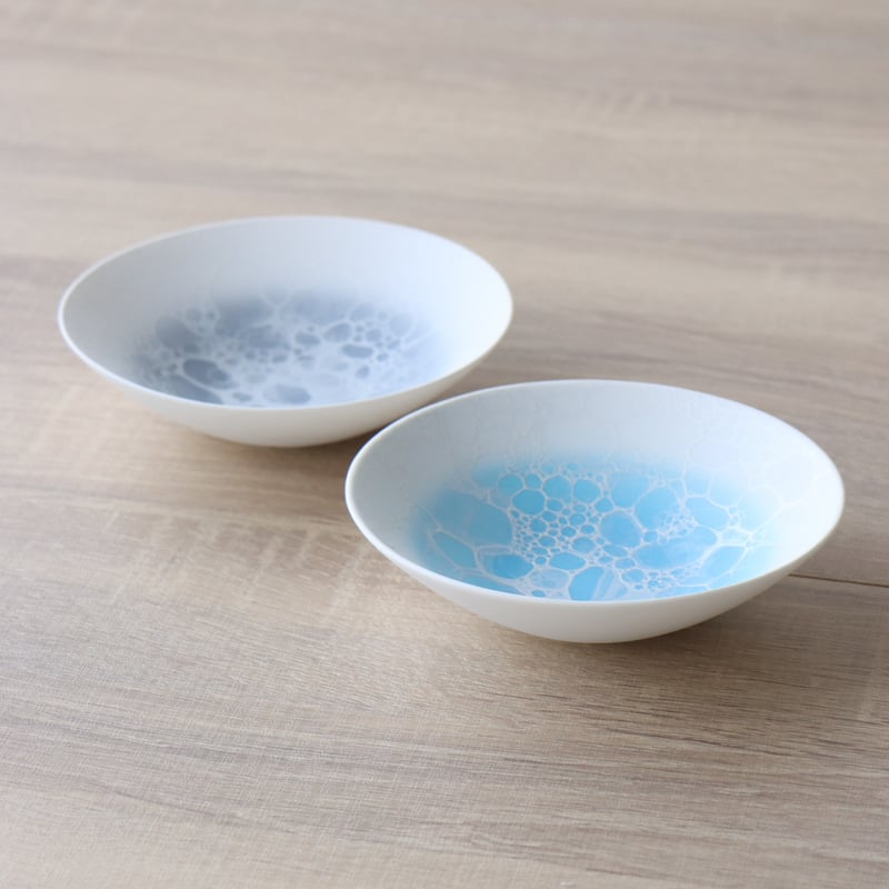 泡 デザートボウル 13.5cm blue / gray | 和食器通販 有田焼 山忠