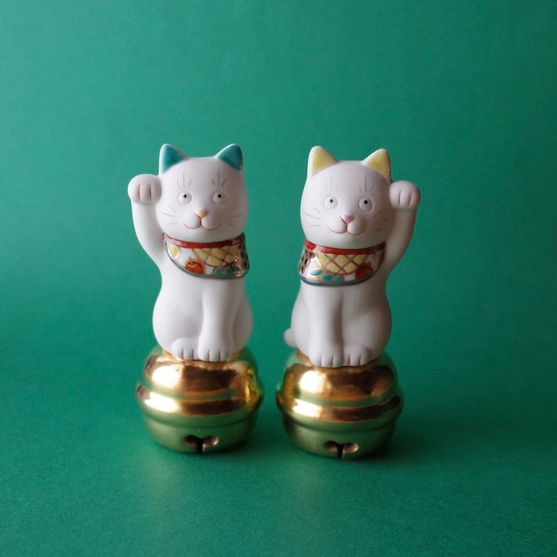 上出長右衛門窯／KUTANI CHOEMON「二寸ちょうえもん招猫 鈴乗 果物