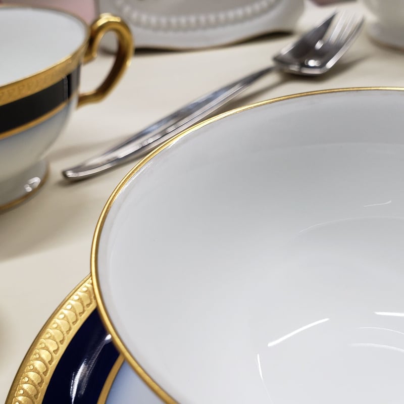 大倉陶園 瑠璃片葉金蝕 ティー・コーヒー碗皿 1客 | つちや陶器店