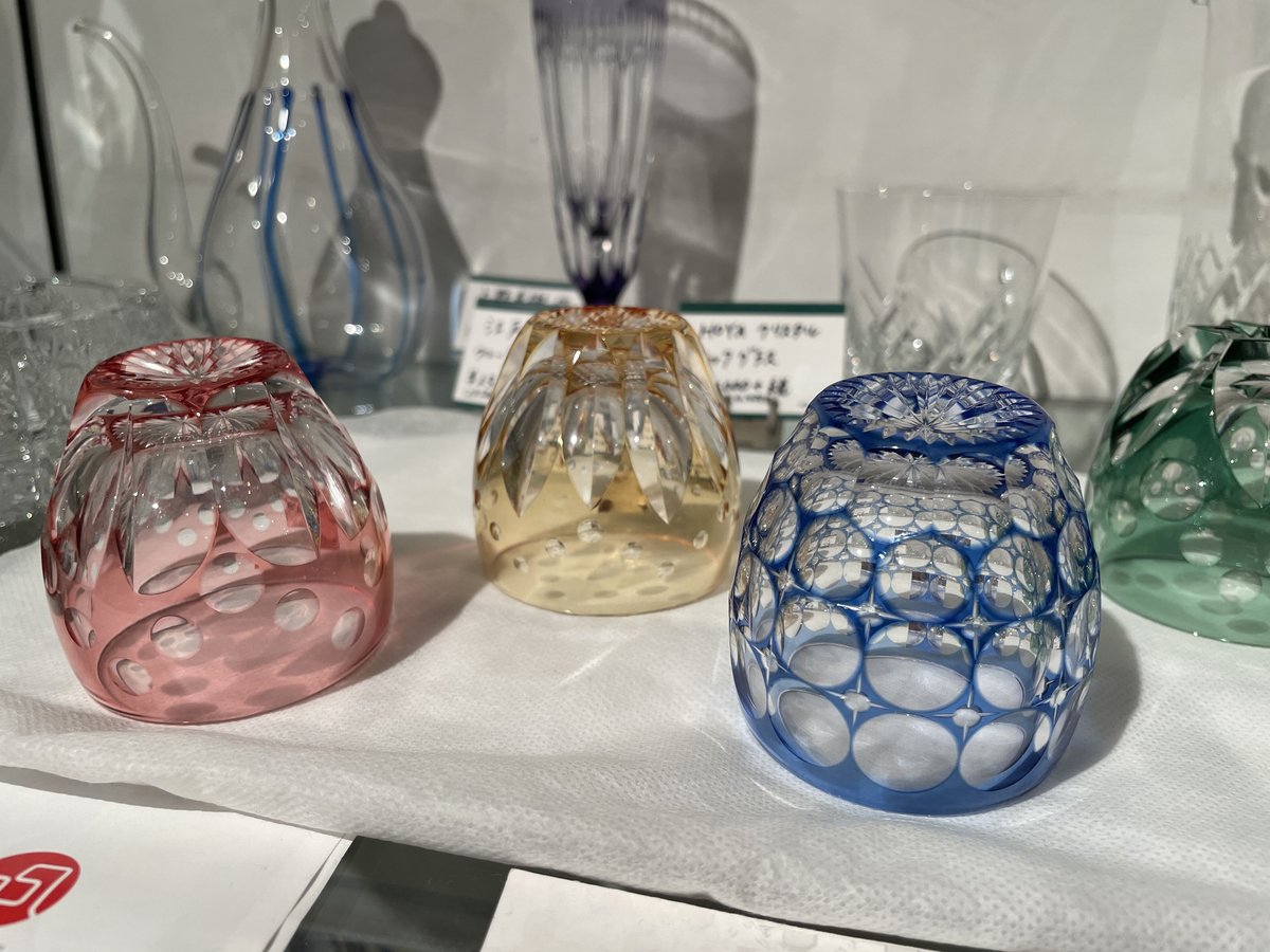 KAGAMI江戸切子 冷酒杯 鍋谷聰 各色 桜 向日葵 紫陽花 水仙 | つちや陶器店