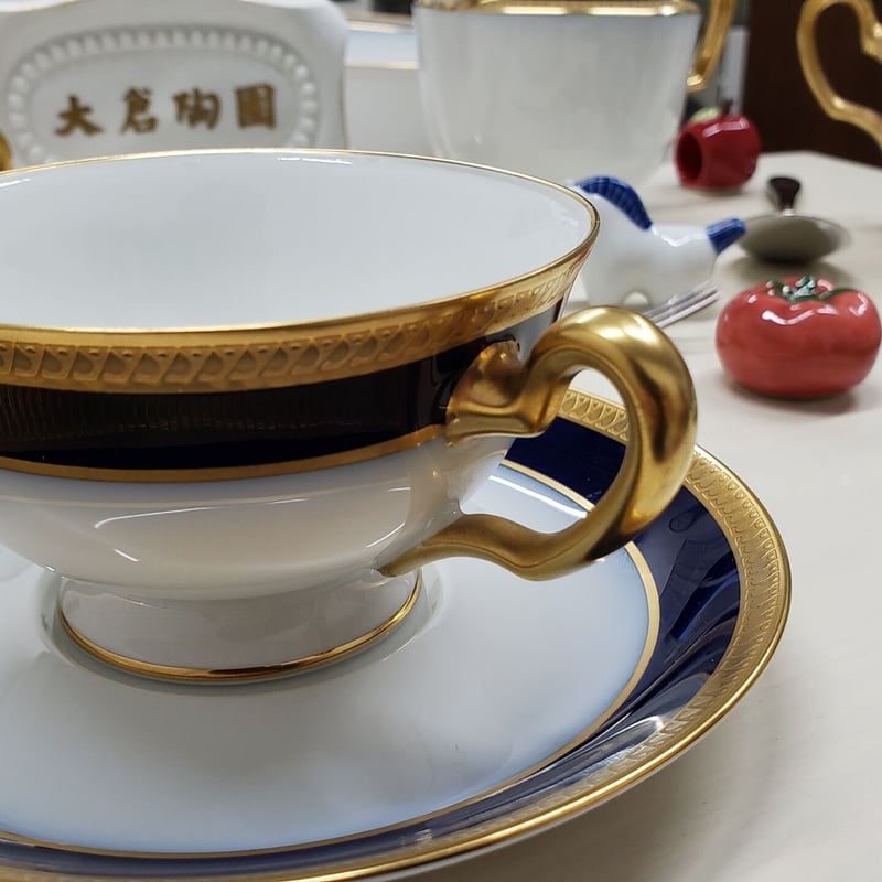 大倉陶園 瑠璃片葉金蝕 ティー・コーヒー碗皿 1客 | つちや陶器店