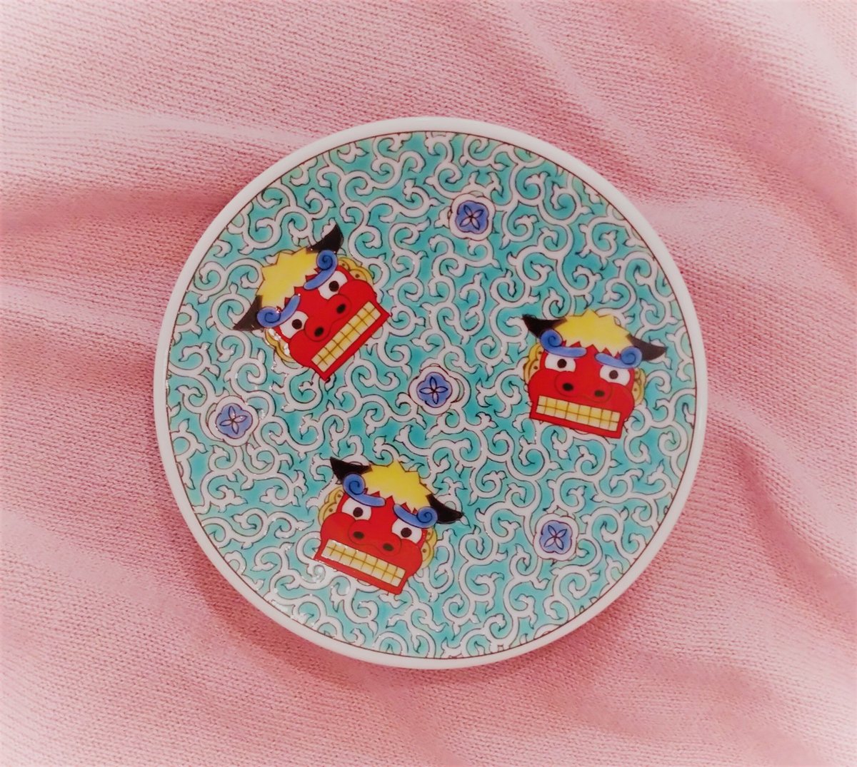 九谷焼 縁起絵変り 獅子舞 豆皿 KSO-310 | つちや陶器店