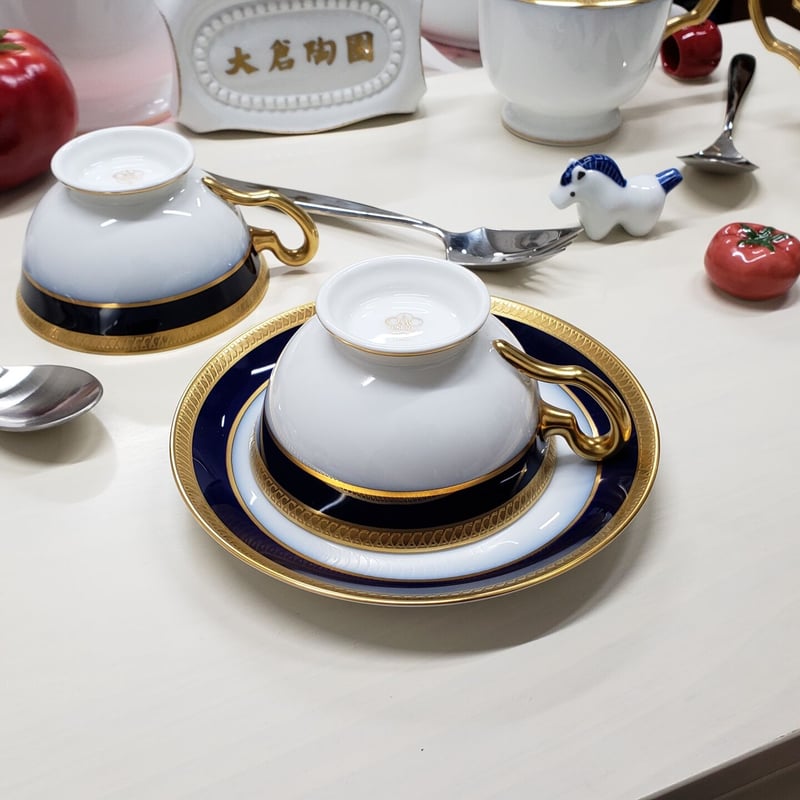 大倉陶園 瑠璃片葉金蝕 ティー・コーヒー碗皿 1客 | つちや陶器店