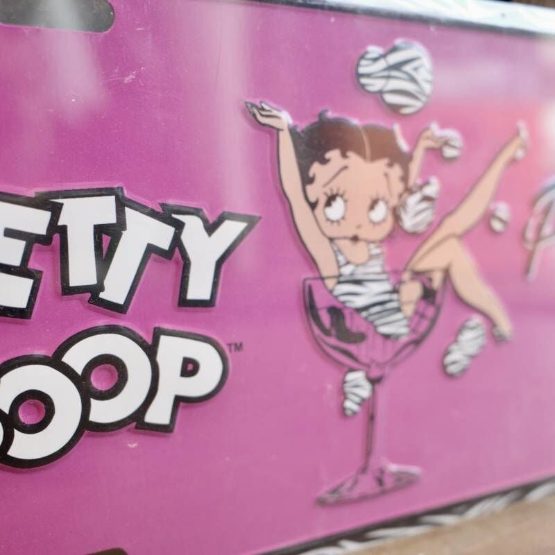 新品 BETTY Boop ベティちゃん PARTY ゼブラ柄 CMプレート メタル