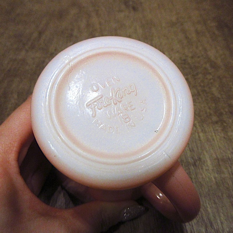 ビンテージ○Fire King Dハンドルマグピンク○260217n6-frk