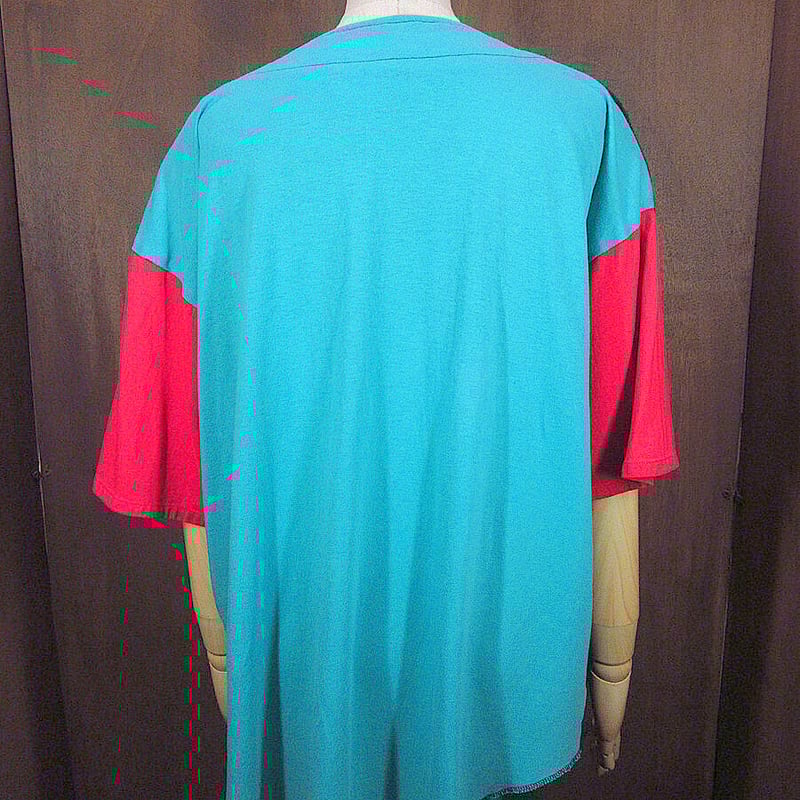 ビンテージ90's○ATHLETIC WORKS HIP HOPプリントベースボールシャツ○2