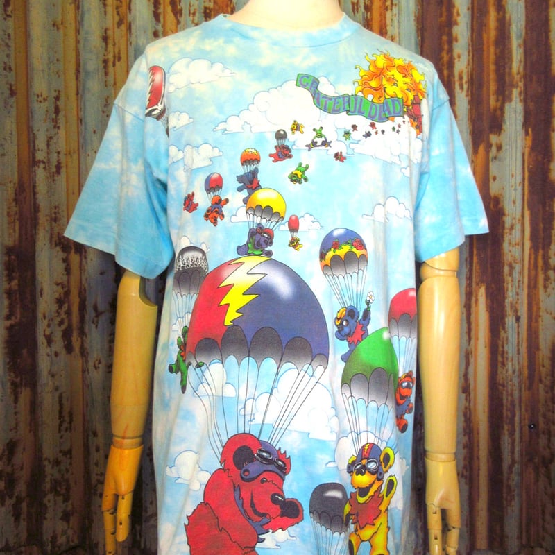 ビンテージ90's○GRATEFUL DEADタイダイパラシュートプリントTシャツ