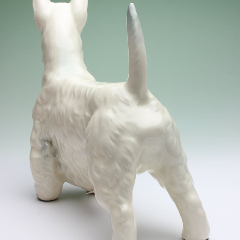 陶器犬置物 スコティッシュテリア 白 小 | Haniibaaz