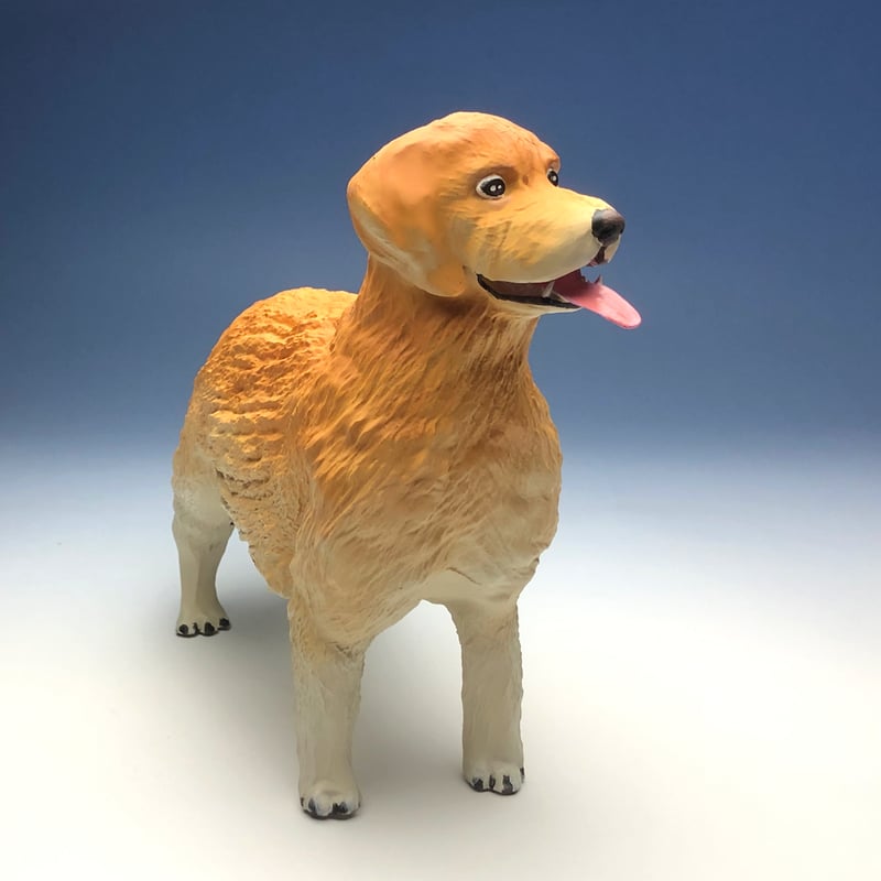 樹脂製 犬置物 ゴールデンレトリバー ドッグフィギュア レジン
