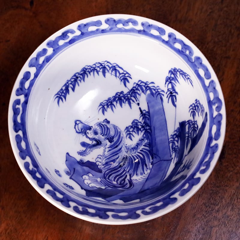 古伊万里 染付竹虎文高脚鉢 | LYAN ARTS' Collection online shop