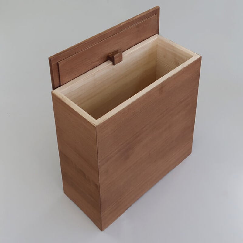 桐米櫃 スリムタワー 10kg用 印籠柿渋 無垢材 新潟県加茂製 [野本桐函