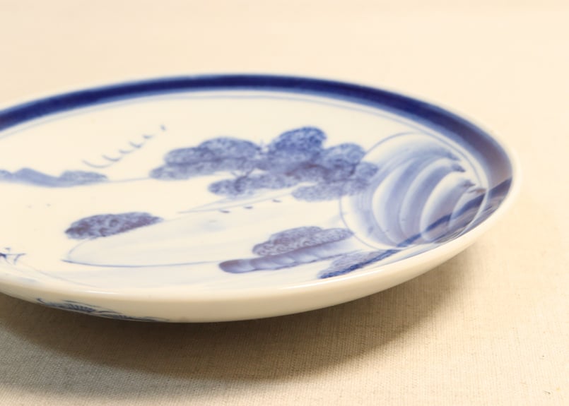 大正～昭和戦前染付山水図8寸皿 | 吉祥寺PukuPuku