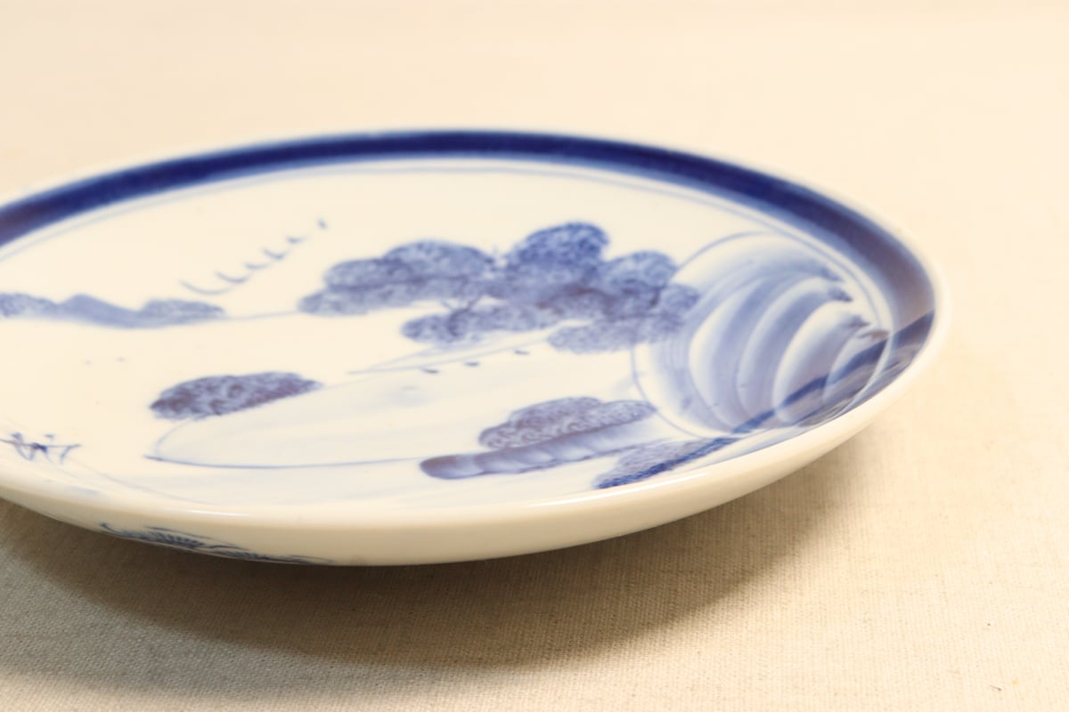 大正～昭和戦前染付山水図8寸皿 | 吉祥寺PukuPuku