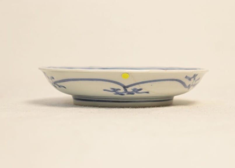 江戸中期染付鹿と紅葉図4.5寸皿 ニュウ,少甘手 | 吉祥寺PukuPuku