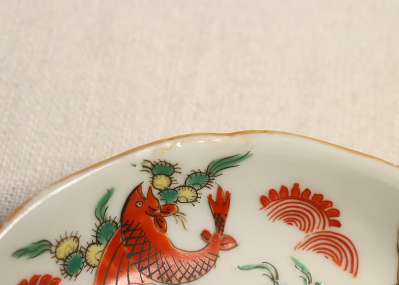 明治前期大聖寺焼色絵魚図小皿〈大聖寺の古伊万里写し〉 | 吉祥寺PukuPuku