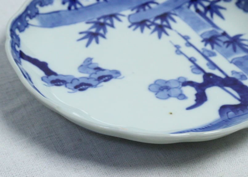 明治前期染付松竹梅図7寸皿 | 吉祥寺PukuPuku
