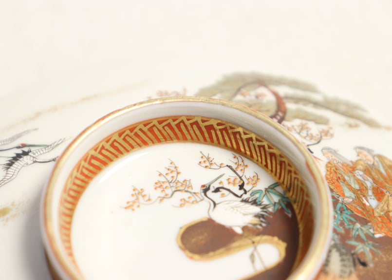 明治前期九谷焼色絵高砂図通り物蒸茶碗 | 吉祥寺PukuPuku