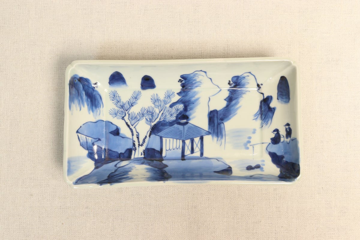 江戸幕末染付山水図長皿 | 吉祥寺PukuPuku