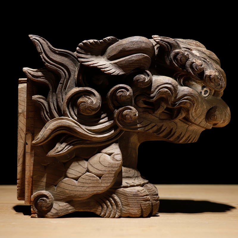 狛犬獅子 木鼻 阿吽 | 古物屋 壱両