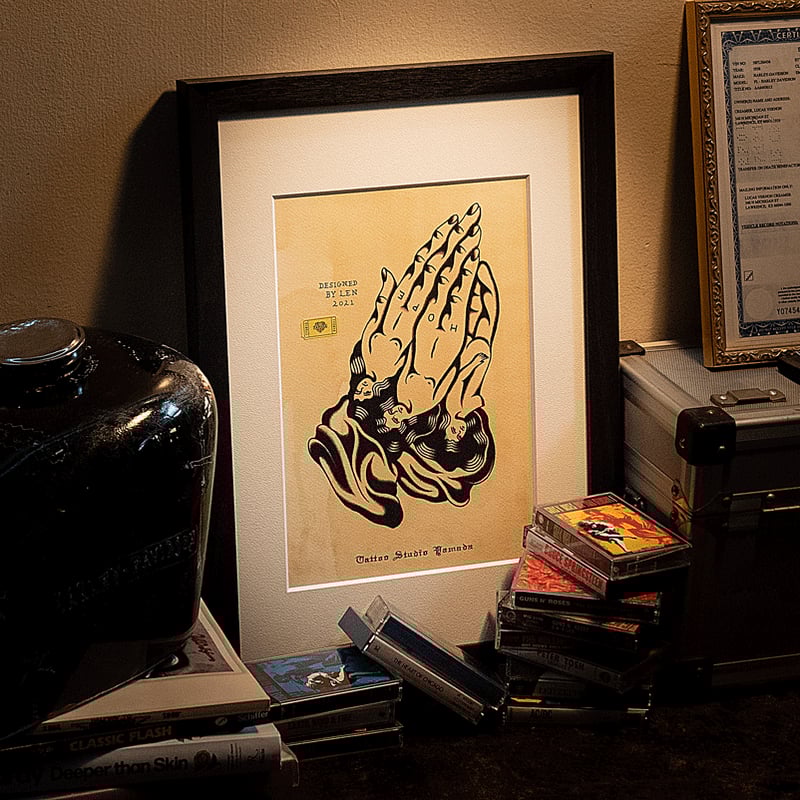 TATTOO FLASH POSTER【 Praying Hands 】 | tattoost