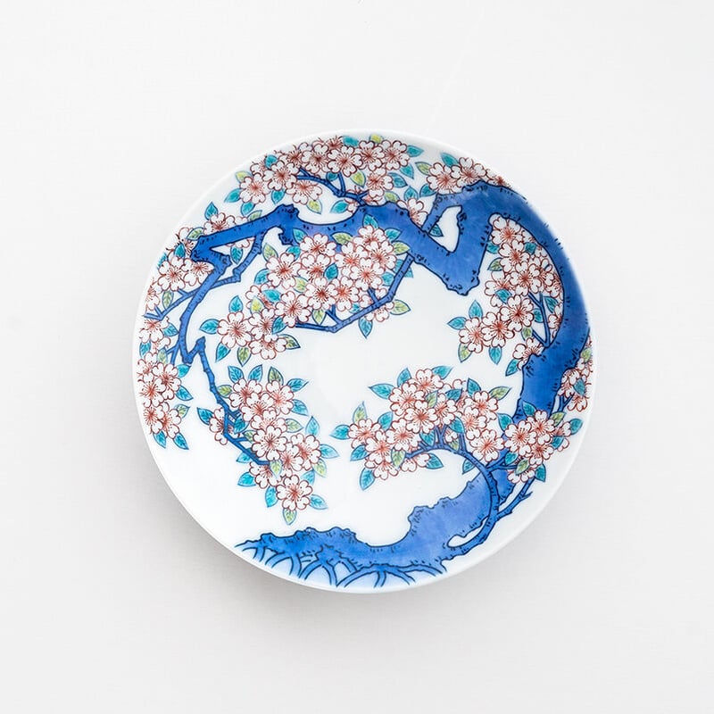 受注生産】色鍋島桜文5寸高台皿【2～3ヶ月でお届け】 | 鍋島 虎仙窯