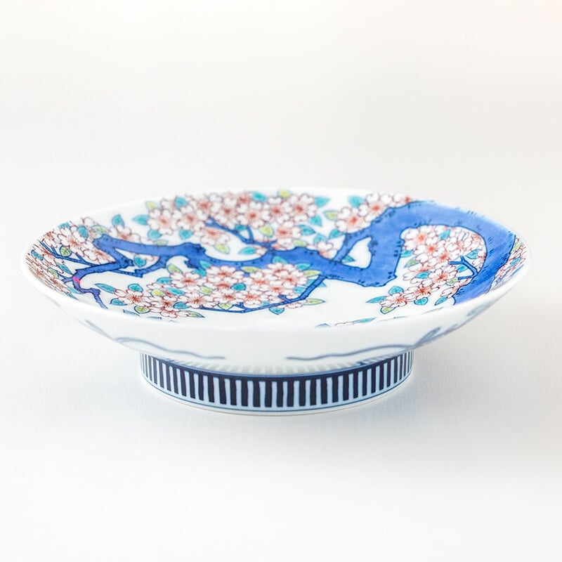 受注生産】色鍋島桜文5寸高台皿【2～3ヶ月でお届け】 | 鍋島 虎仙窯