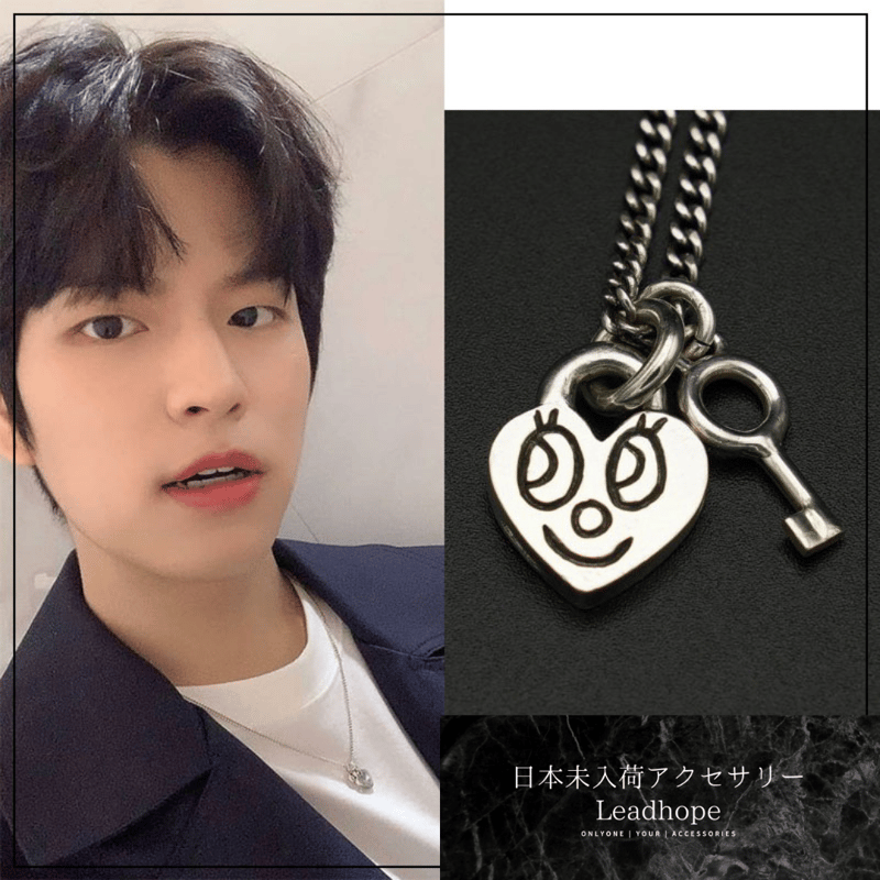 925SILVER 8size ハートキーネックレス stray kids ヒョンジン 着用モ
