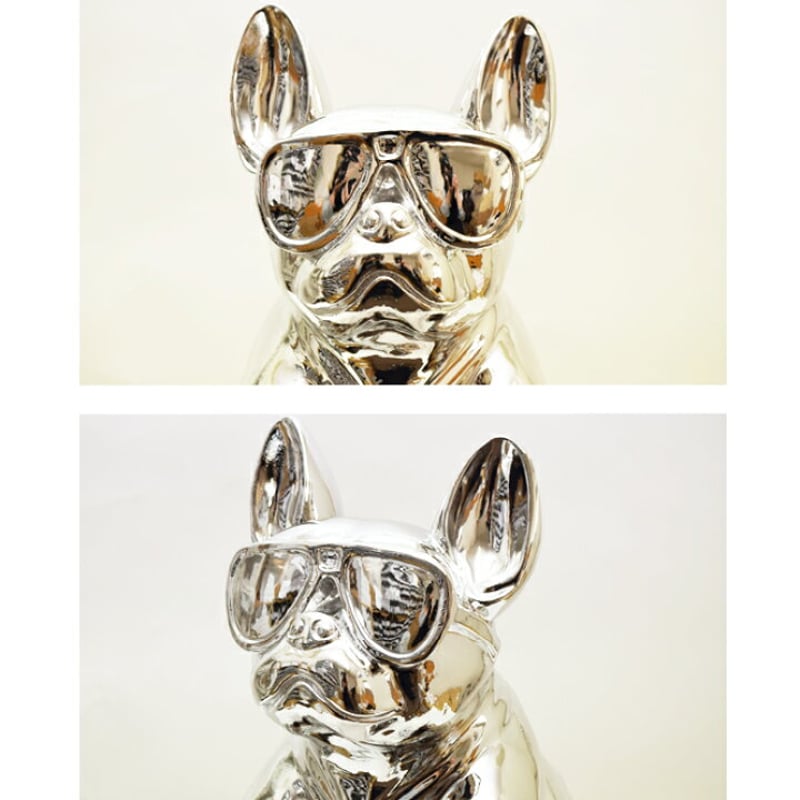 フレンチブルドッグ オブジェ ブルドッグ シルバーask.096-7