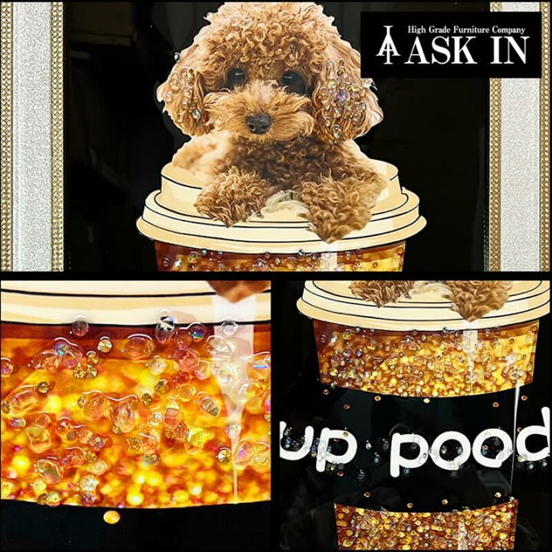 クリスタルアート おしゃれ 35x45cm アート プードル トイプードル 犬