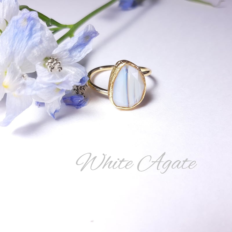 新入荷『ホワイトアゲート』の世界でひとつの天然石リング | Beobijou