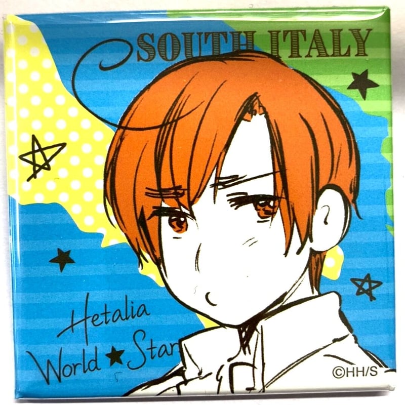 傷み有り】日丸屋秀和 『ヘタリア World☆Stars 』 スクエア缶バッジ