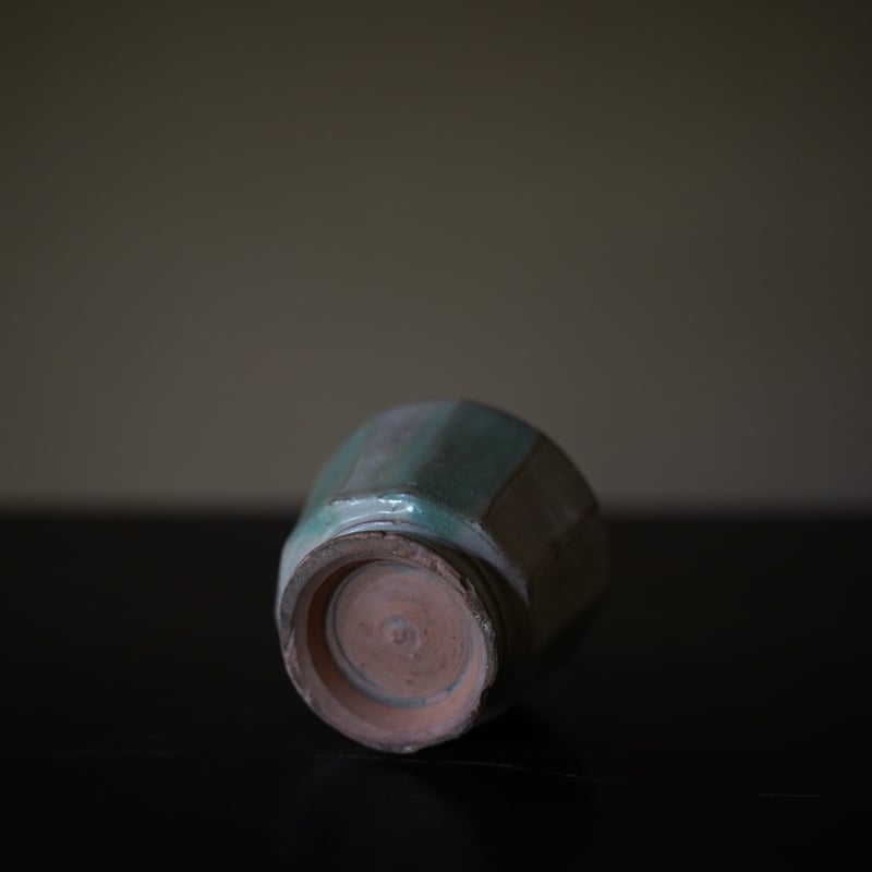 白錫鉛釉緑彩面取小壺 / ビルマ15-16世紀 | tsuchika