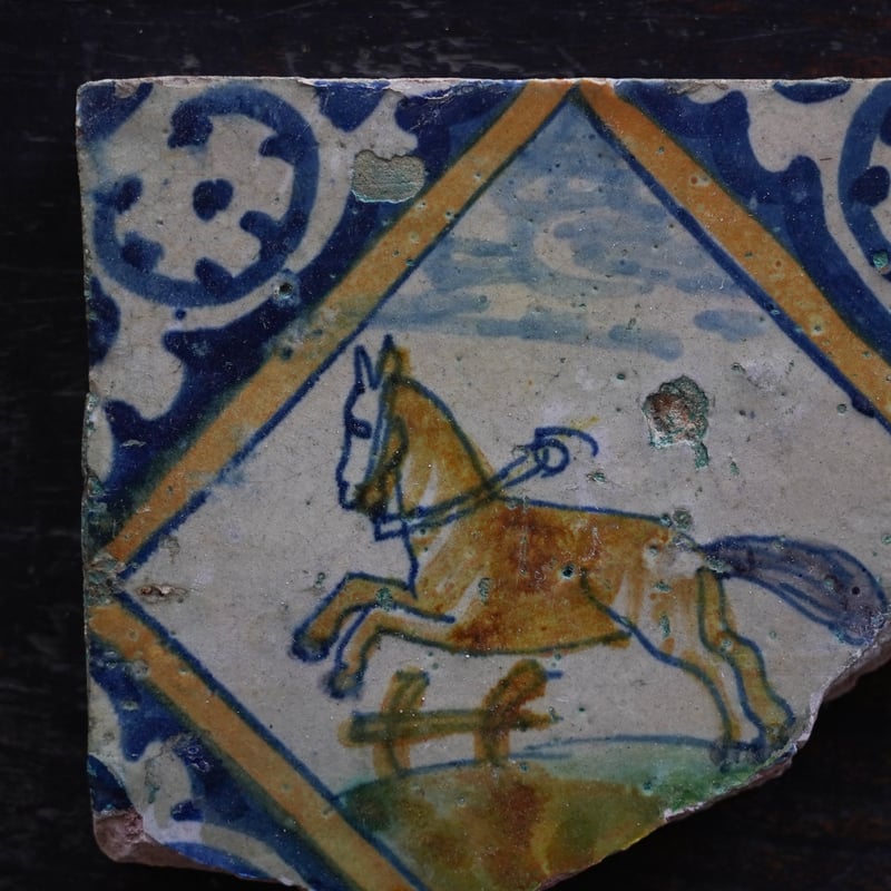 17世紀オランダ デルフト初期色絵タイル / the Netherlands 17th C.