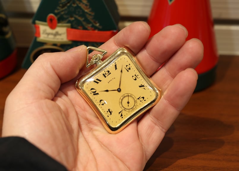 AX-15C ゼニス ZENITH 角型変わりK18YGケース 懐中時計 ペルラージュ