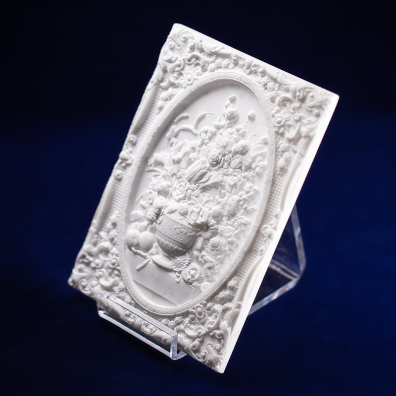 大理石レリーフ【花と花瓶】 | 石のシンシア