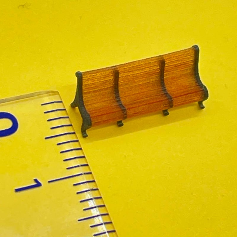 Nゲージ 1/150 ベンチ ミニチュア フィギュアに 1/64より小 鉄道模型