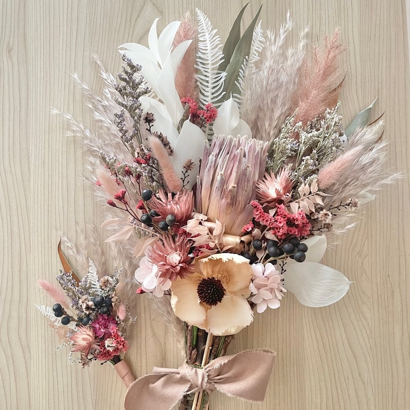 カラー・ブーケサイズが選べる！】ブーケ&ブートニアセット | N´s Flower