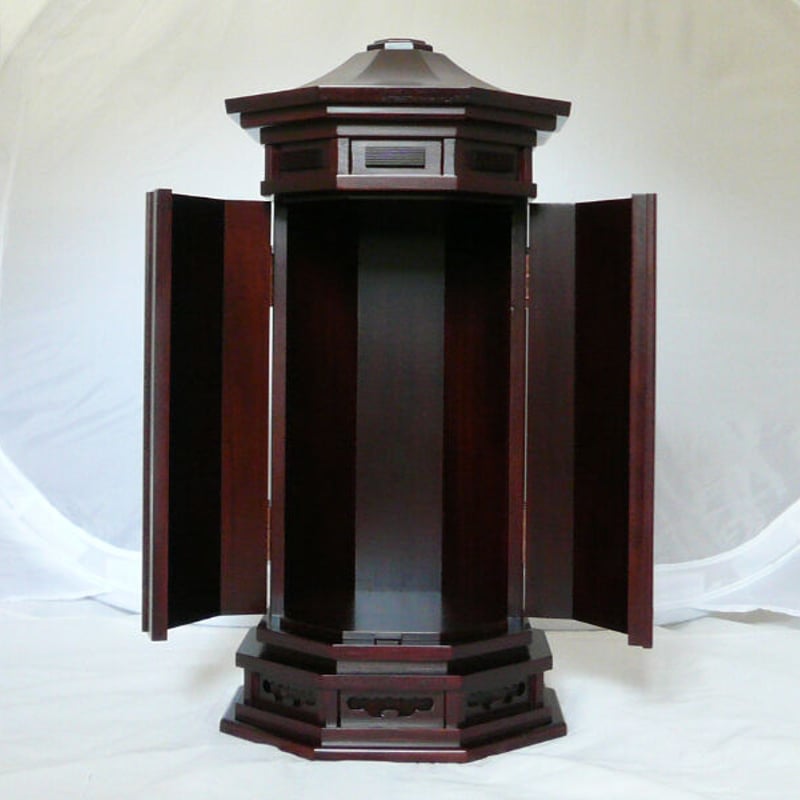 国産 八角厨子 紫檀 おしゃれ コンパクト ~伝統の美しいスタイル