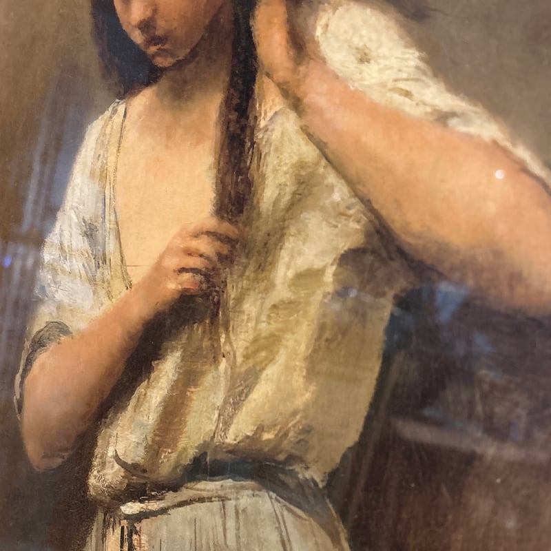 カミーユ・コロー 「身づくろいをする若い娘」 女性肖像画